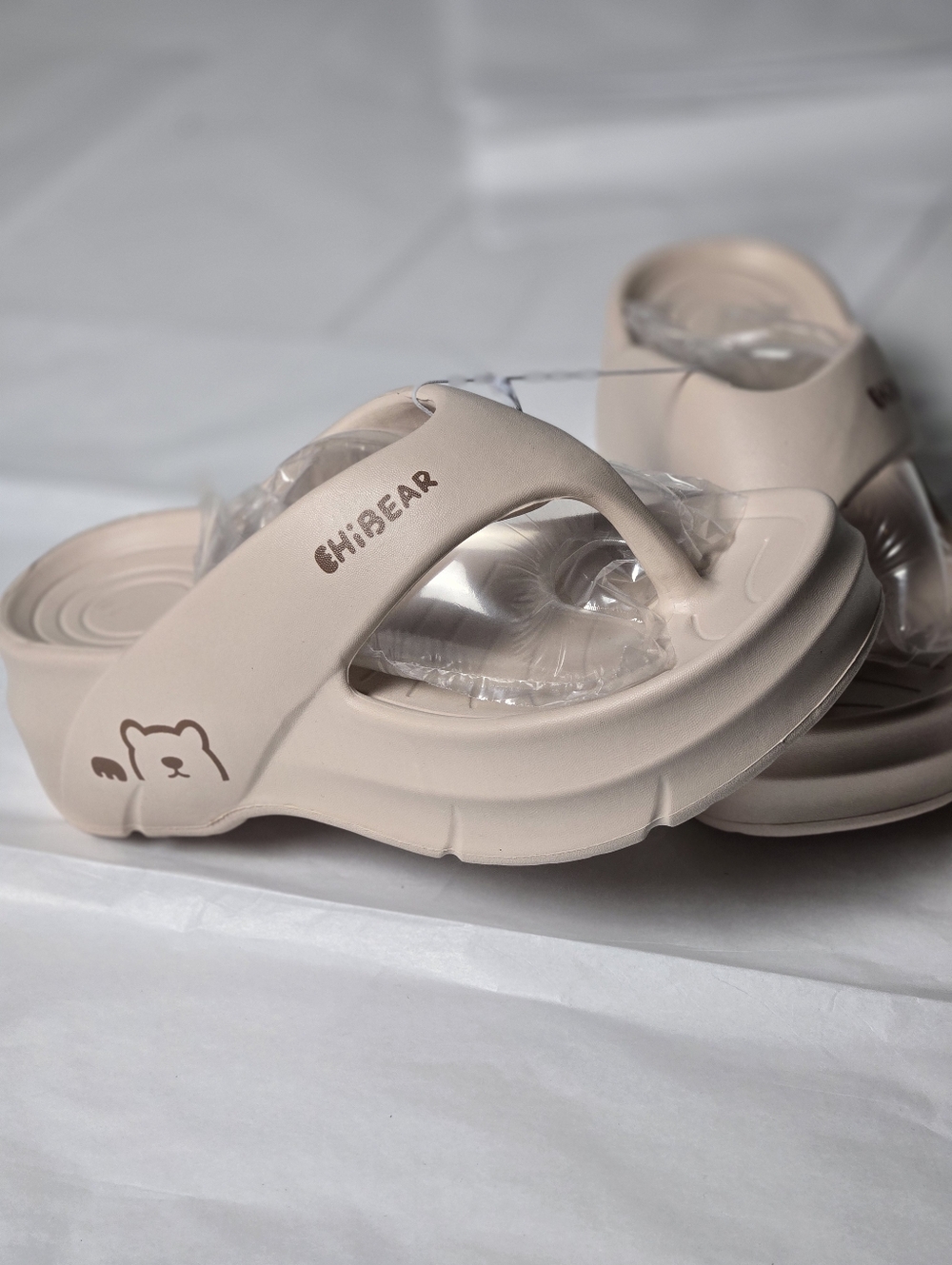 Women's Beige Foam Slide Sandals